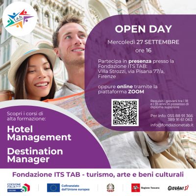 Open Day corsi Hotel Management e Destination Manager - 27 settembre
