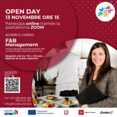 Open Day corso F&B Management - 13 novembre