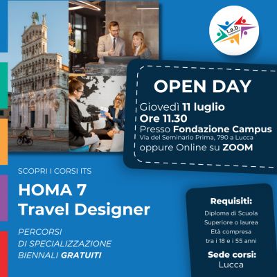 Open Day nuovi corsi a Lucca - 11 luglio