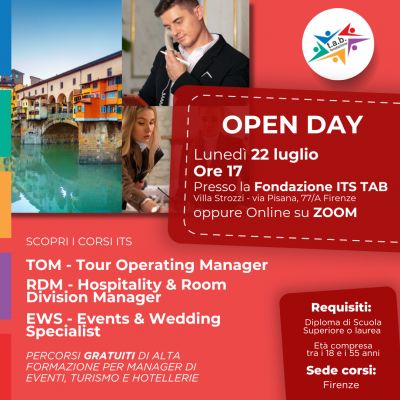 Open Day nuovi corsi a Firenze - 22 luglio