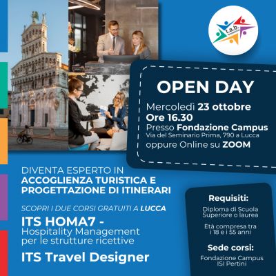 Open Day nuovi corsi a Lucca -23 ottobre