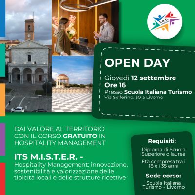 Open Day corso ITS M.I.S.T.E.R. - Hospitality Management - 12 settembre